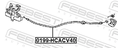 0199HCASV40 Febest Трос замка капота