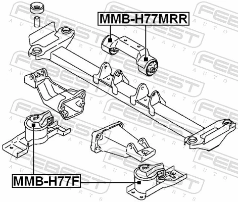 MMBH77F Febest Права подушка мотора
