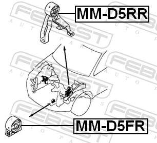 MMD5RR Febest Подушка (опора) двигуна, задні праві