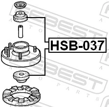 HSB037 Febest Втулка амортизатора заднього
