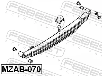 MZAB070 Febest Сайлентблок задньої ресори, передній