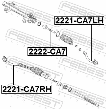 2221CA7LH Febest Зовнішній наконечник рульової тяги
