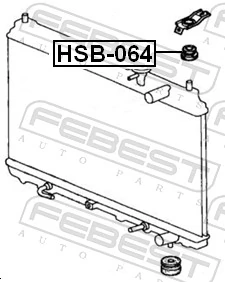 HSB064 Febest Подушка кріплення радіатора верхня