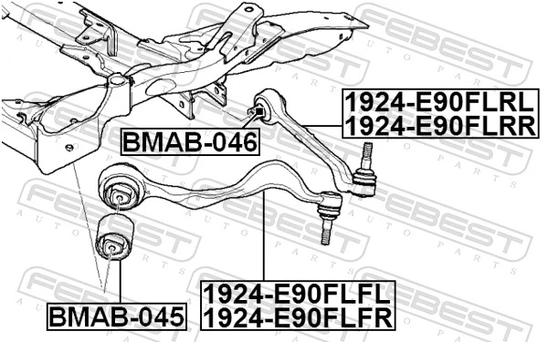 BMAB045 Febest Сайлентблок переднього нижнього важеля