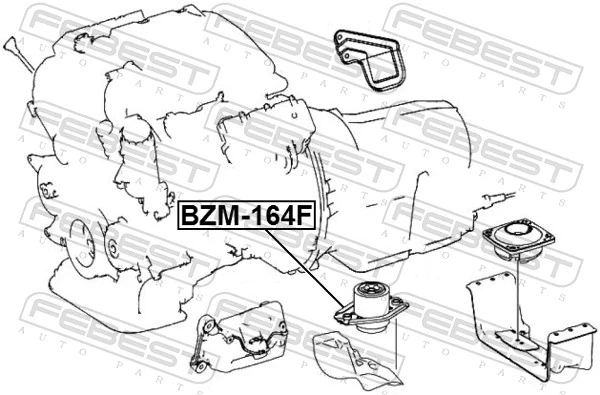 BZM164F Febest Подушка (опора) двигуна, ліва/права