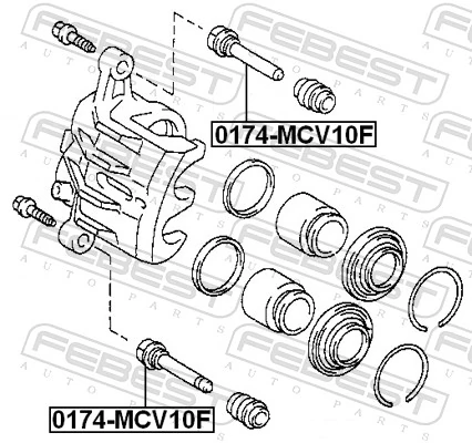 0174MCV10F Febest Напрямна супорта переднього, нижня