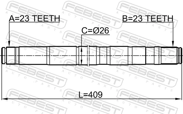 2112FOCIILH Febest Привід лівий