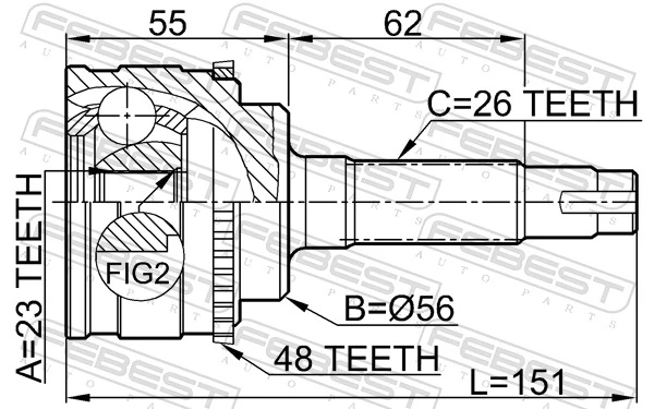  ШРУС зовнішній передній Toyota Camry 7