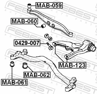 MAB123 Febest Сайлентблок задньої тяги