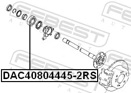 DAC408044452RS Febest Підшипник півосі заднього моста