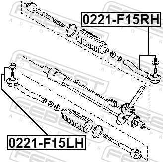 0221F15RH Febest Зовнішній наконечник рульової тяги