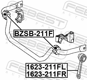 BZSB211F Febest Втулка стабілізатора переднього