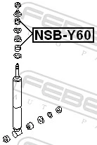 NSBY60 Febest Втулка штоку переднього амортизатора