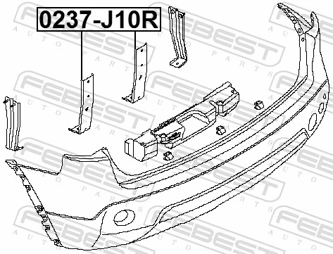 0237J10R Febest Кронштейн бампера переднього, центральний