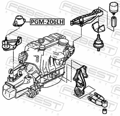 PGM206LH Febest Ліва опора двигуна