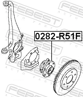 0282R51F Febest Маточина (передня)