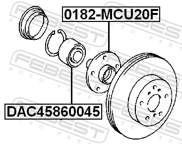 DAC45860045 Febest Підшипник маточини передньої