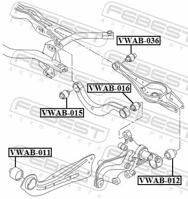 VWAB036 Febest Сайлентблок задньої тяги
