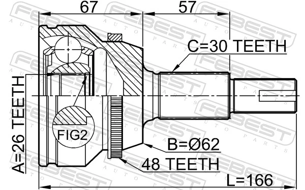 0110GSV40A48 Febest Граната зовнішня