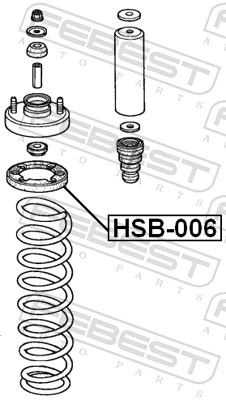 HSB006 Febest Проставка (гумове кільце) пружини передньої, верхня