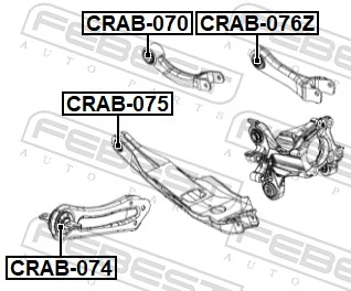 CRAB075 Febest Сайлентблок задньої тяги