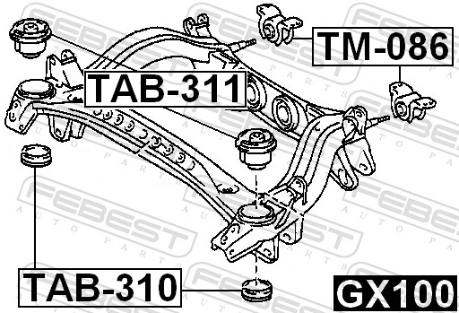 TAB310 Febest Проставка (гумове кільце) пружини задньої