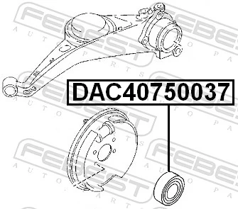 DAC40750037 Febest Підшипник ступиці задньої