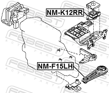 NMF15LH Febest Задня подушка двигуна