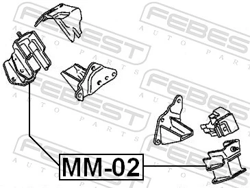 MM02 Febest Подушка (опора) двигуна, ліва/права