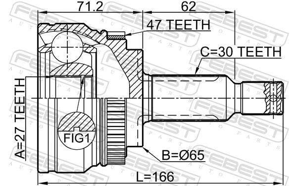2210GHA47 Febest Граната зовнішня