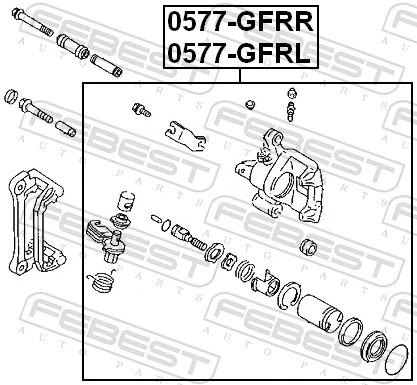 0577GFRL Febest Супорт гальмівний задній лівий