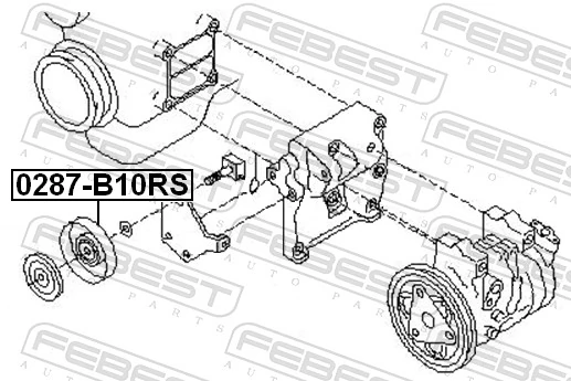 0287B10RS Febest Ролик натяжителя ременя агрегатів