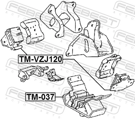 TMVZJ120 Febest Подушка передньої опори двигуна