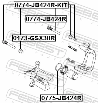 0774JB424R Febest Втулка напрямна гальмівного супорта