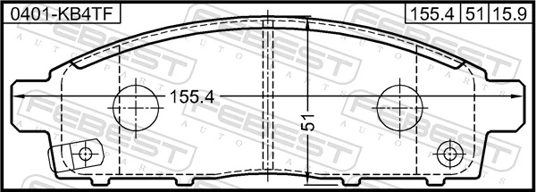 0401KB4TF Febest Передні гальмівні колодки
