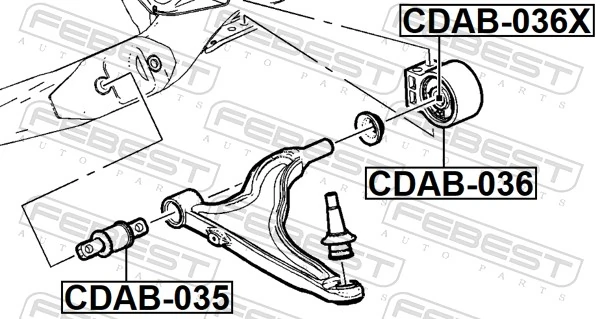 CDAB035 Febest Сайлентблок переднього нижнього важеля