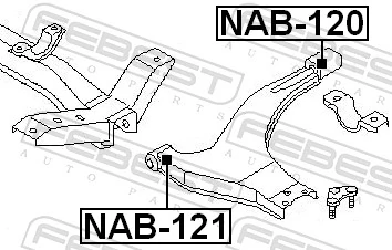 NAB120 Febest Сайлентблок переднього нижнього важеля