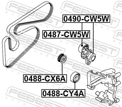 0488CY4A Febest Шків насоса ГПК