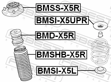 BMSIX5UPR Febest Проставка (гумове кільце) пружини задньої, верхня