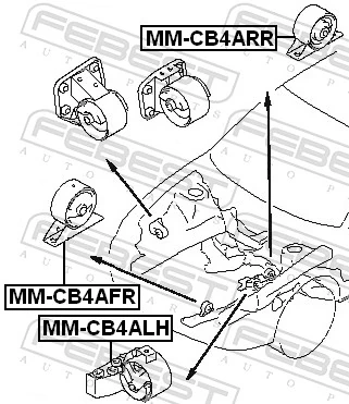 MMCB4ARR Febest Задня подушка двигуна