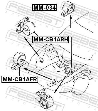MM034 Febest Задня подушка двигуна