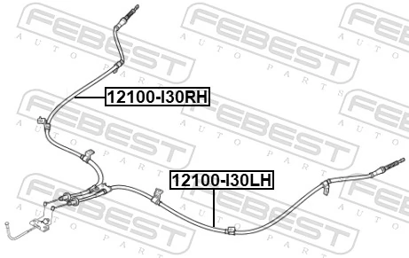 12100I30RH Febest Трос ручного гальма задній, правий