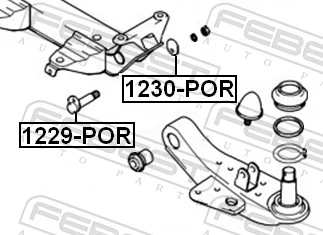 1229POR Febest Болт переднього важеля, нижнього