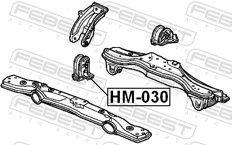 HM030 Febest Подушка передньої опори двигуна