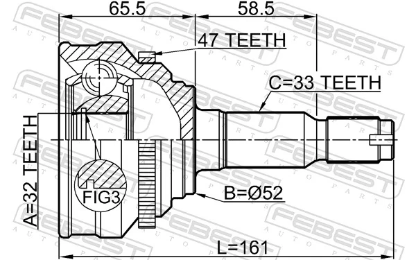 1110009A47 Febest Граната зовнішня