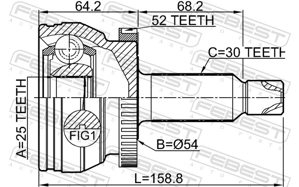 2210XM12A52 Febest Граната зовнішня