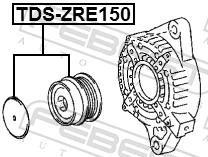 TDSZRE150 Febest Обгонна муфта генератора