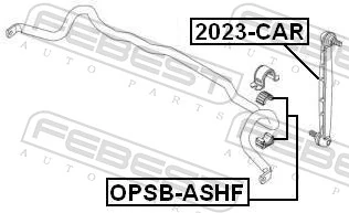 OPSBASHF Febest Втулка стабілізатора переднього, верхня