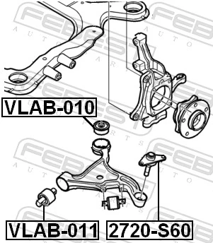 VLAB010 Febest Сайлентблок переднього нижнього важеля