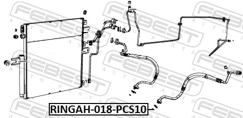 RINGAH018PCS10 Febest Кільце ущільнювача шланга компресора, нагнітального